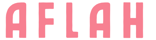 Pink 'AFLAH' text on a white background